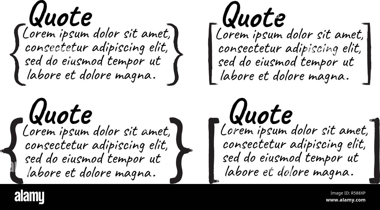 Set of Quote Blank with Text Icon and Label. Template for note,message ...