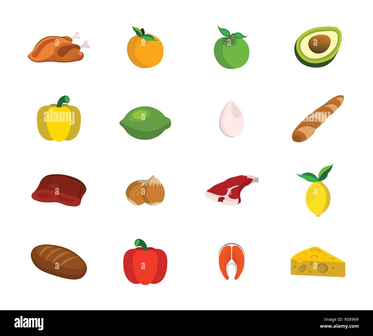 Cartoon Fruits and Vegetables,vector Stock Vector - Illustration