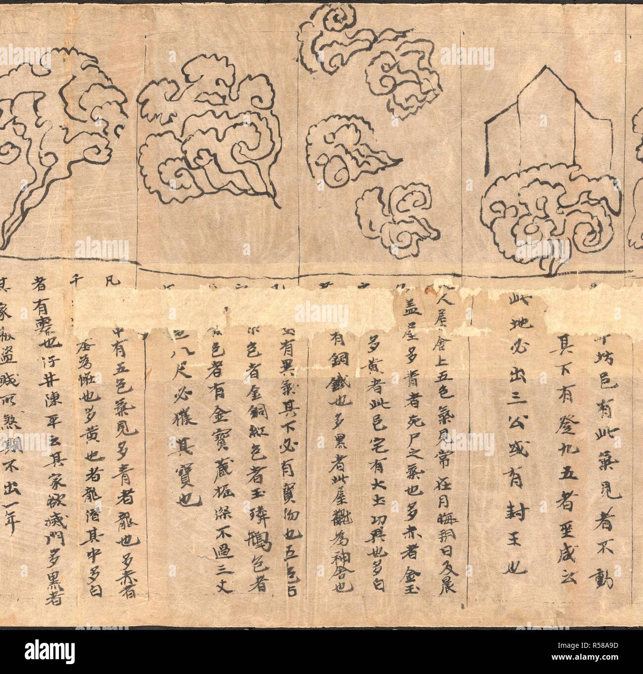 Chinese Scroll Map Depicting The Night Sky Seen From Northern Hemisphere It Is Divided According To The Stations Of The Planet Jupiter Into 12 Sections Star Maps From Dunhuang China Tang Dynasty