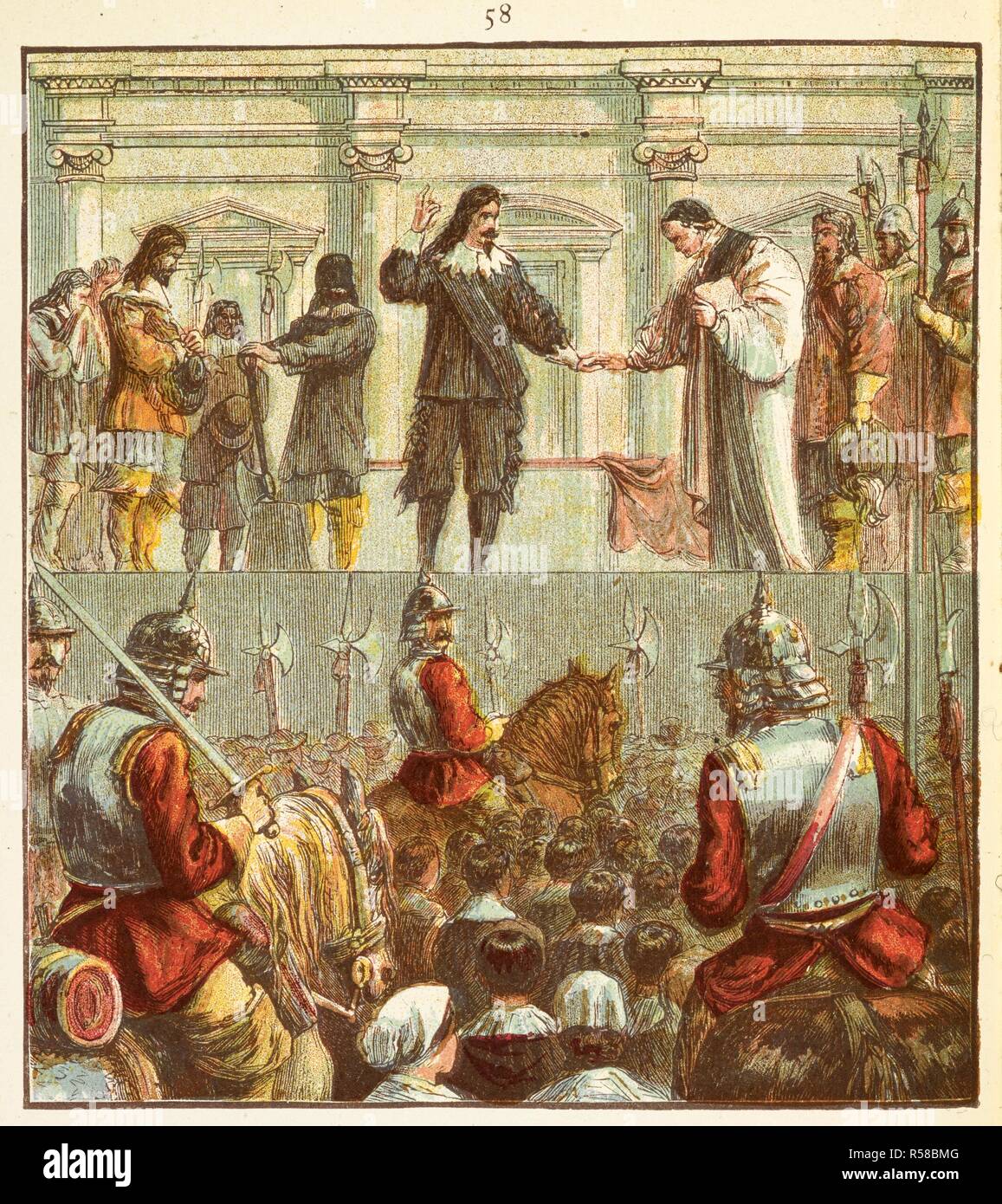 'Execution of Charles I', on 30 January 1649. Pictures of English History. From the earliest times to the present period. With ninety-three pictures, printed in colour by Kronheim. London : George Routledge & Sons, [1868]. Source: 9505.ff.6 picture 58. Language: English. Stock Photo