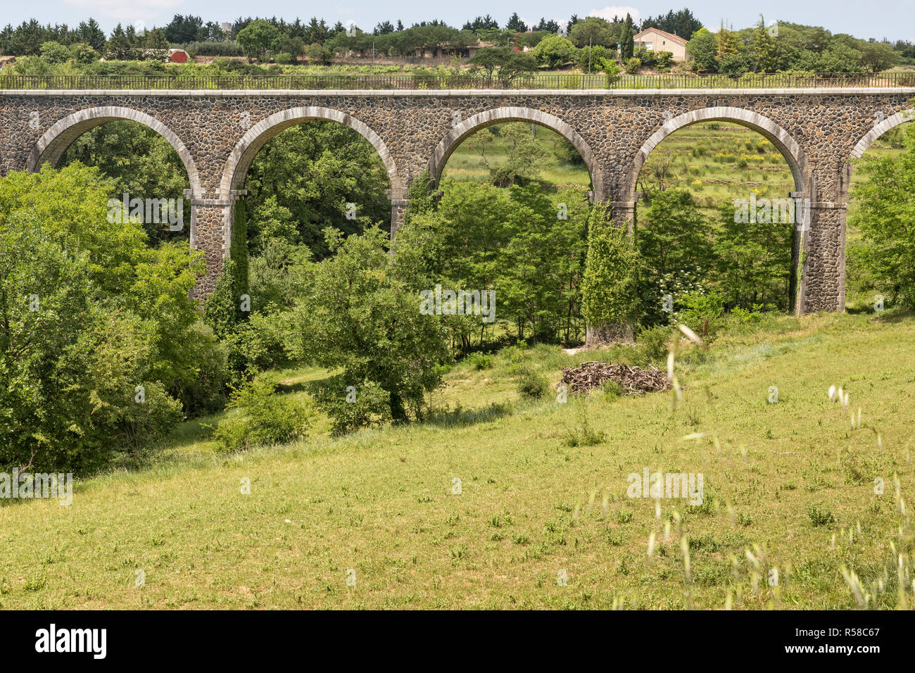 stone bridge in the ardeche,southern france Stock Photo