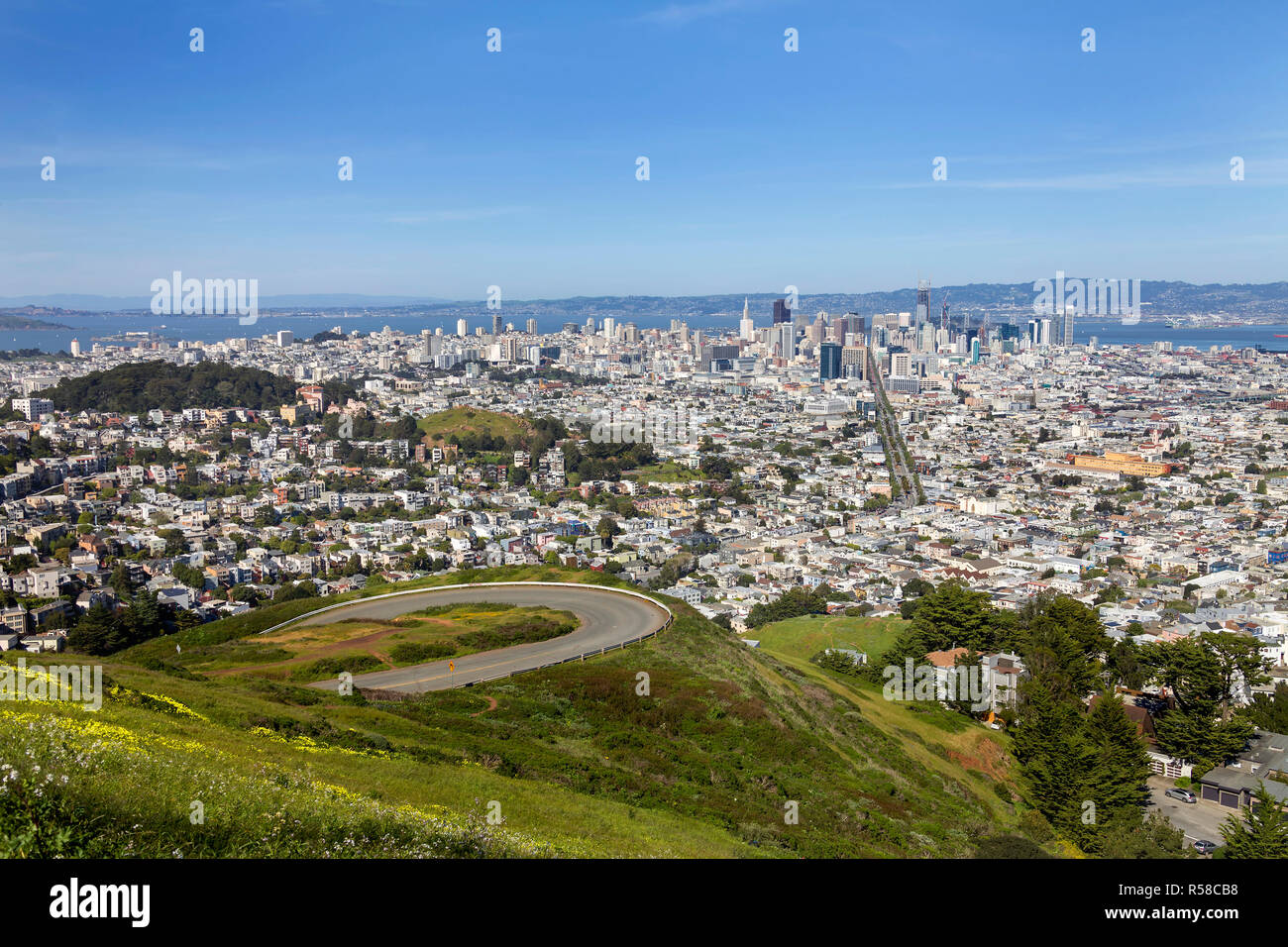 San Francisco - Twin Peaks view Stock Photo - Alamy