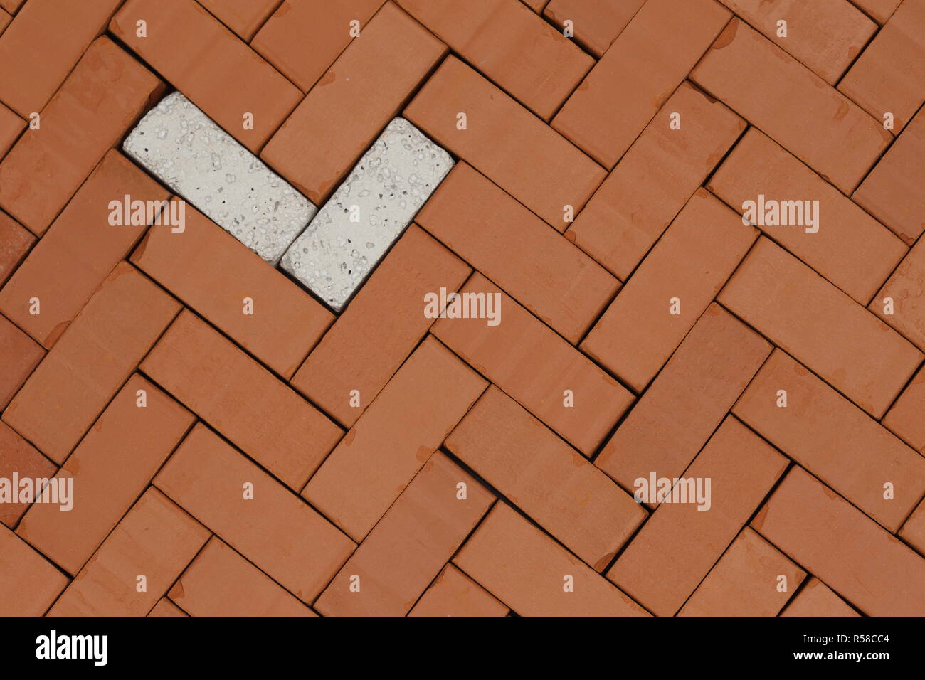 bricks with herringbone pattern Stock Photo Alamy