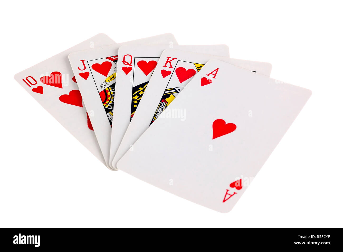 Heart Royal Flush Stock Photo Alamy