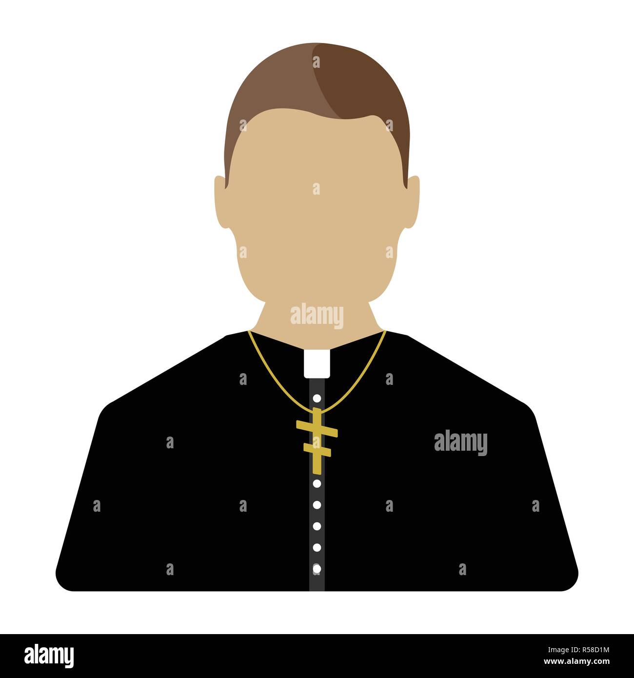 Priest cartoon icon. Isolated vector illustration on white background. Stock Vector