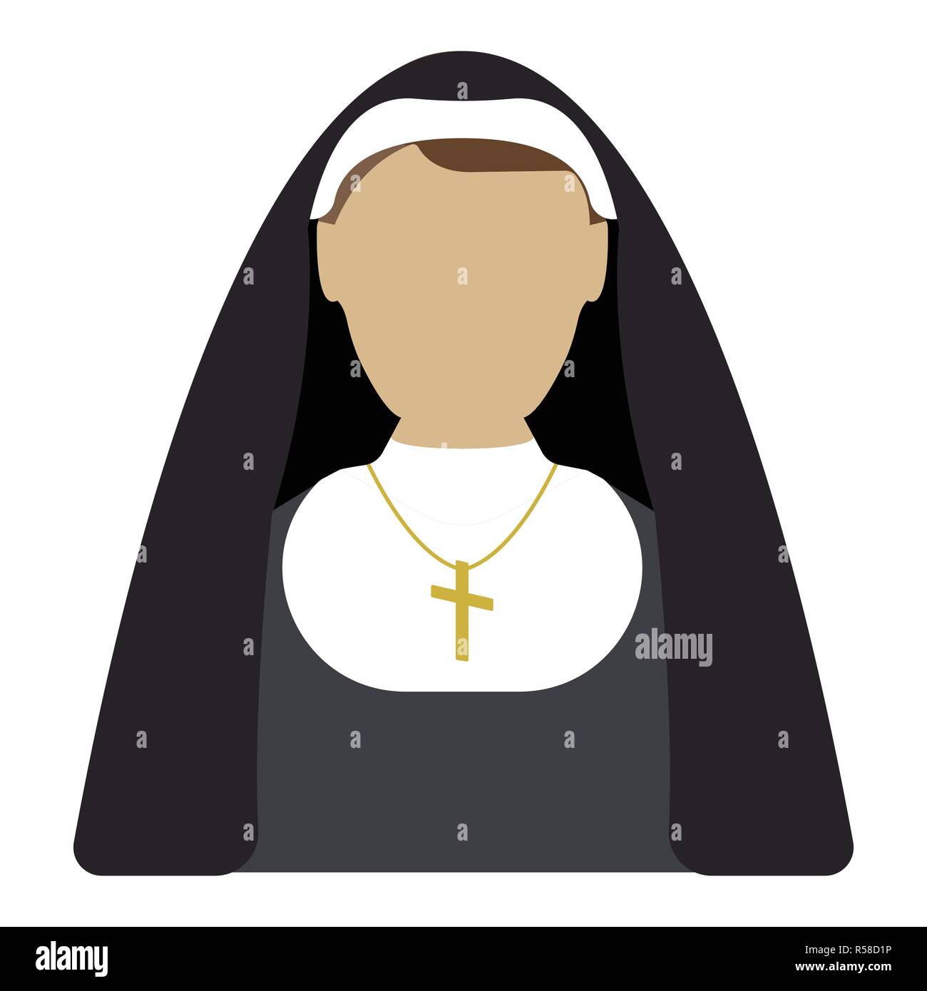 Nun cartoon icon. Isolated vector illustration on white background Stock  Vector Image & Art - Alamy