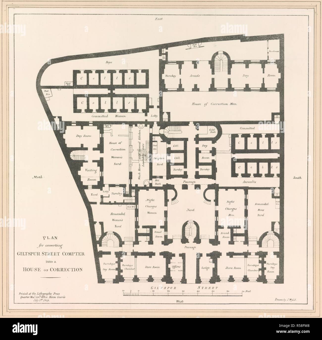 Plan for converting Giltspur Street compter into a house of correction.  Plan for converting Giltspur Street compter into a house of correction.  London, 1849. Source: Maps.Crace.Port.8.86. Language: English. Author:  Wyld, John Stock