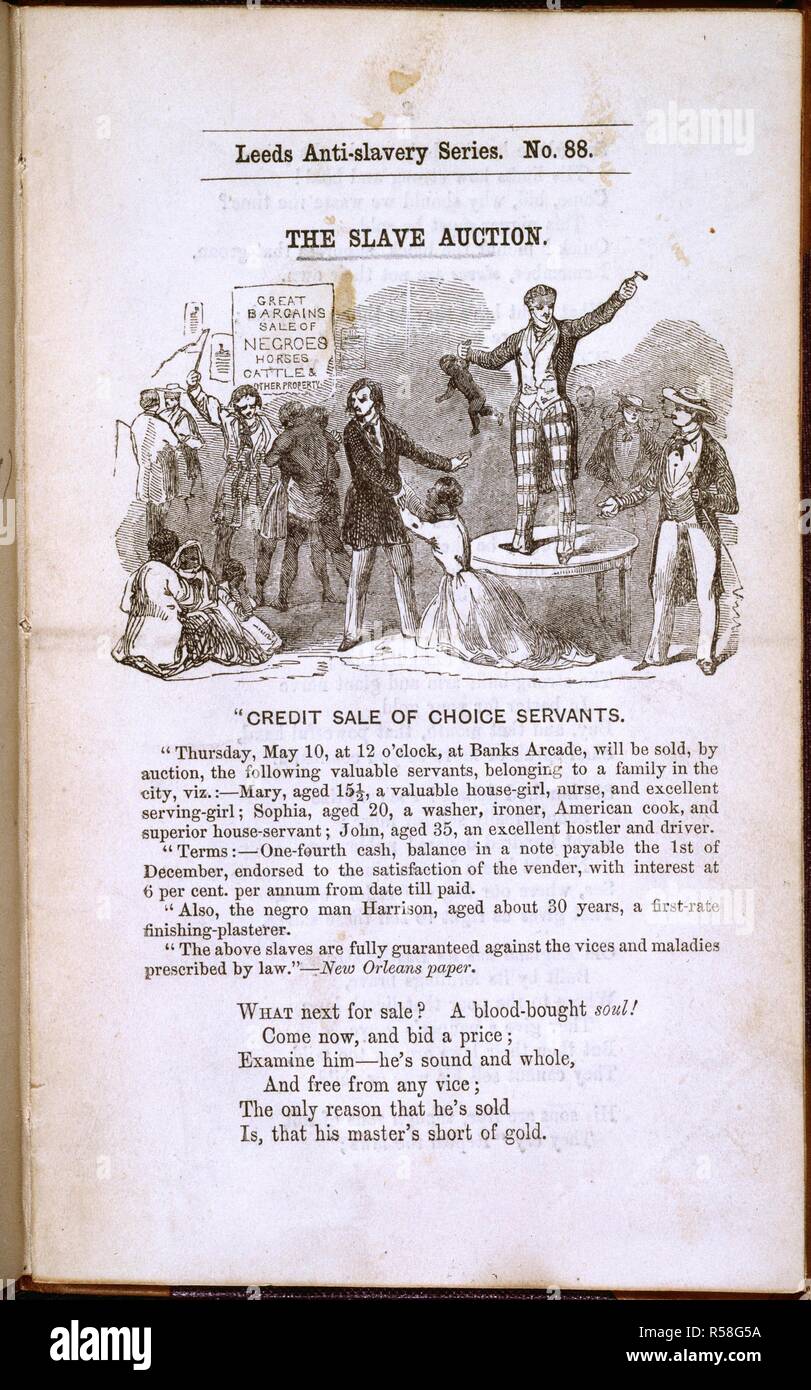 The slave auction a poem leeds anti slavery s hires stock photography