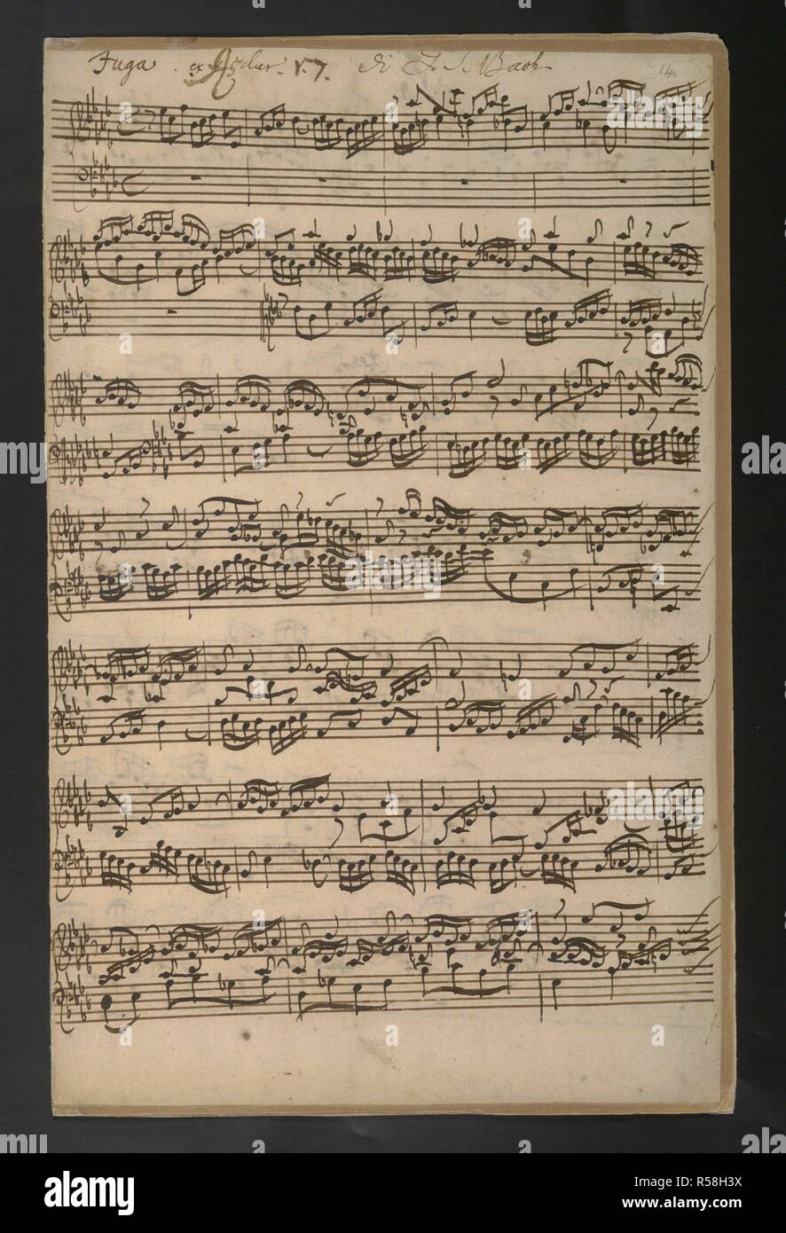 Bach: Fugue in A flat major. 'The Well-tempered Clavier'. . Johann  Sebastian Bach (1685-1750): Das Wohltemperierte Clavier, book 2. c.1744.  Fugue in A flat major, form the 'Well-Tempered Klavier', book 2. Image