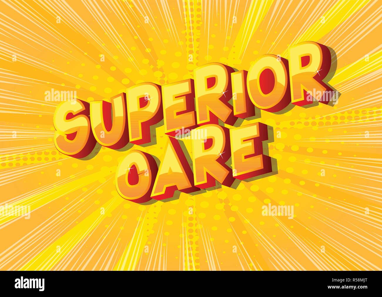 Superior Care - Vector illustrated comic book style phrase. Stock Vector