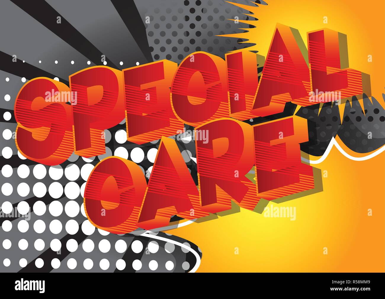 Special Care - Vector illustrated comic book style phrase. Stock Vector