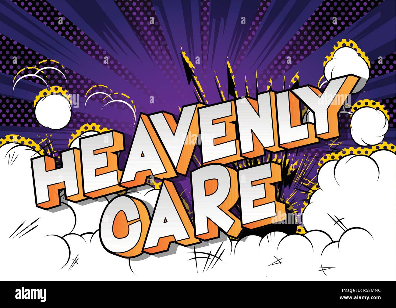Heavenly Care - Vector illustrated comic book style phrase. Stock Vector