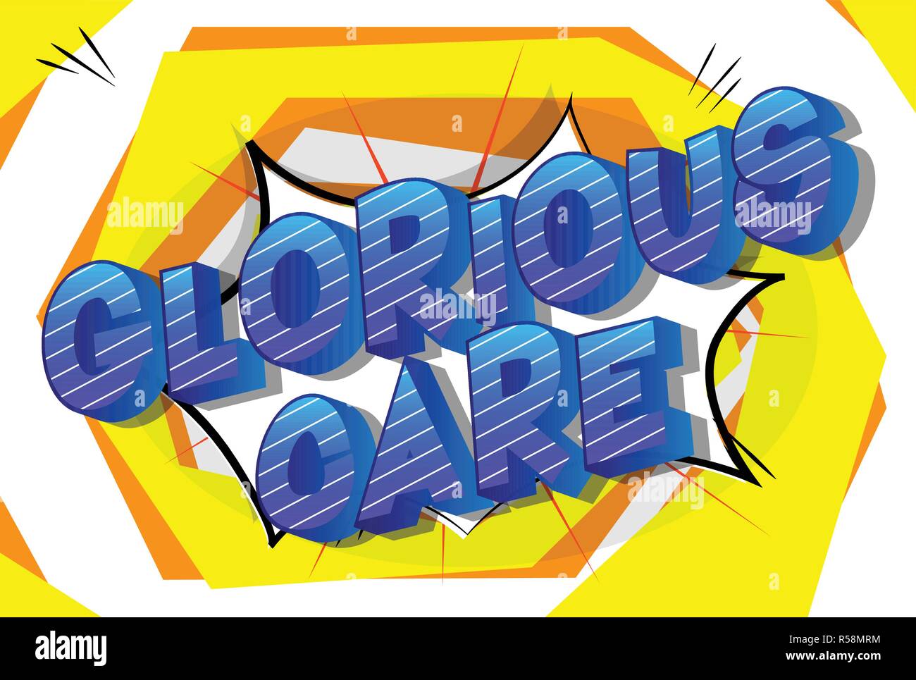 Glorious Care - Vector illustrated comic book style phrase. Stock Vector