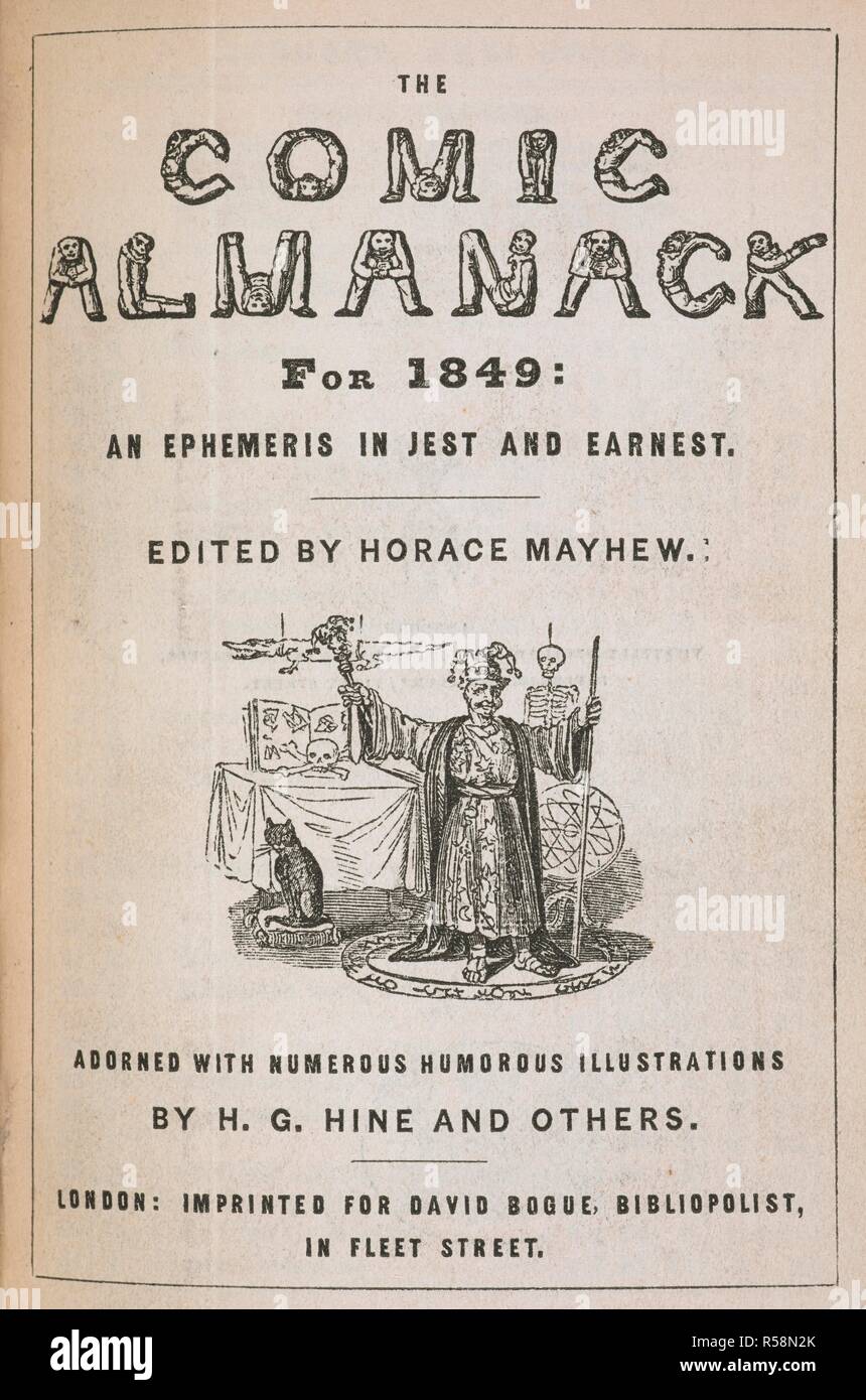 Title page of 'The Comic Almanack' for 1849. The Comic Almanack. London : Charles Tilt, [1834-52]. Source: C.58.c.7. Language: English. Stock Photo