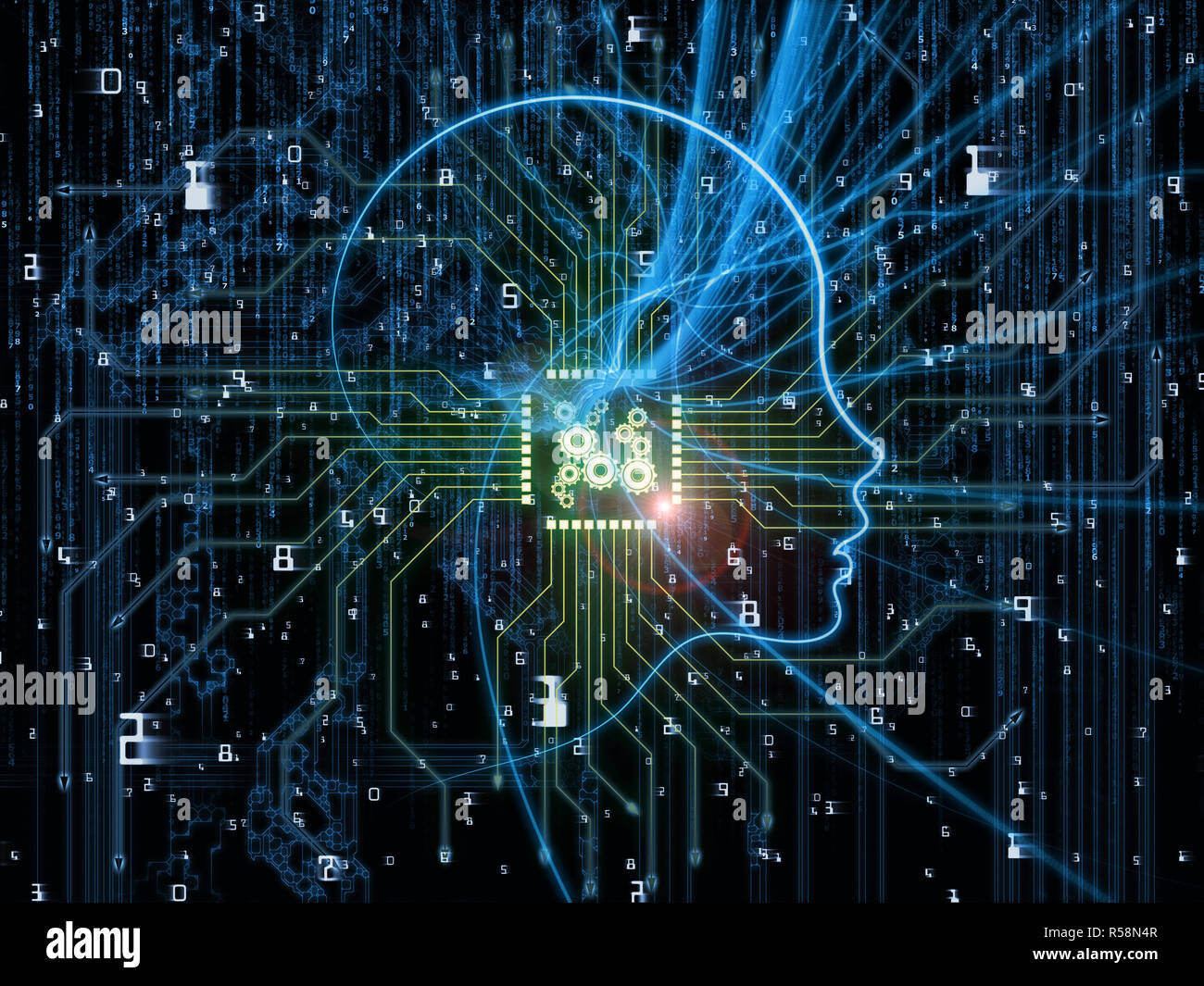 Computer Conscious Computing Machine Consciousness Stock Photo - Alamy