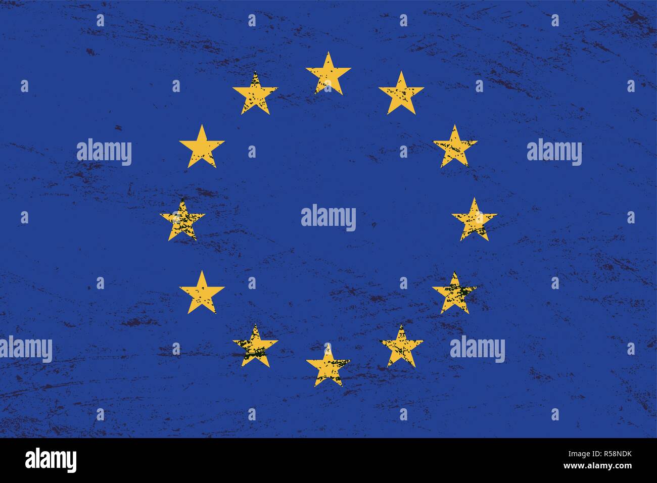 Vector grunge European Union flag background Stock Vector