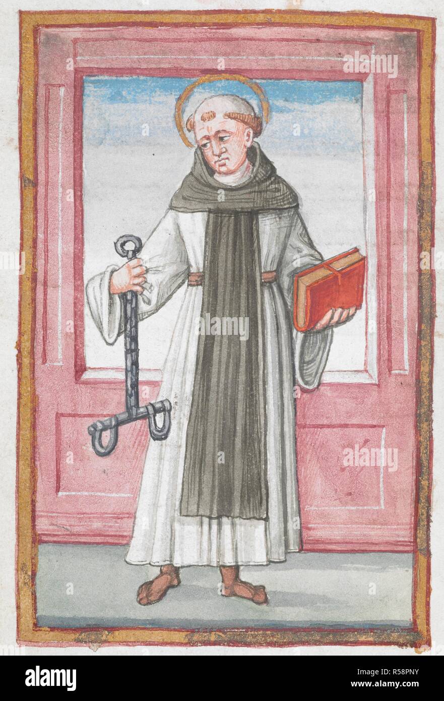 Saint Leonard. Prayer book of Sigismund I of Poland. Prayers and suffrages. Early 17th century. Source: Add. 15281 f.214v. Language: Latin and Italian. Stock Photo