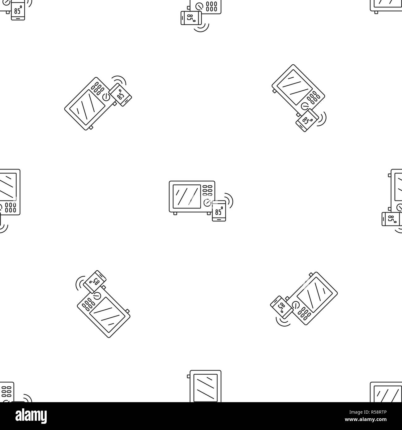 Smart microwave pattern seamless vector repeat geometric for any web design Stock Vector