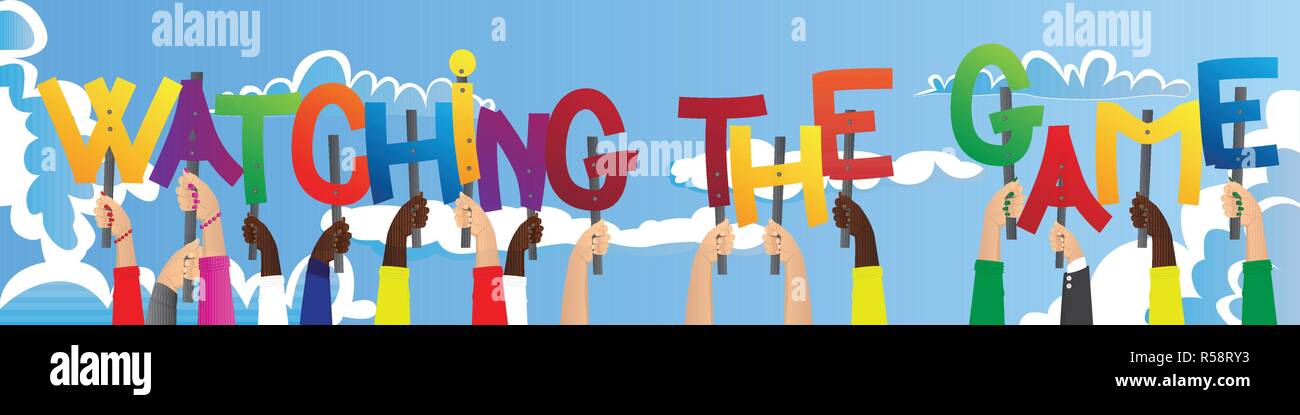 Diverse hands holding letters of the alphabet created the words ...