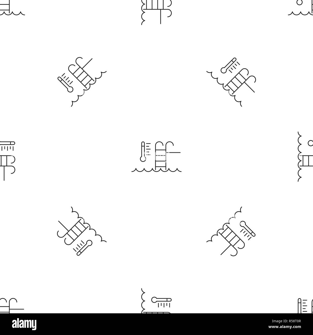 Auto temperature pool control pattern seamless vector repeat geometric for any web design Stock Vector