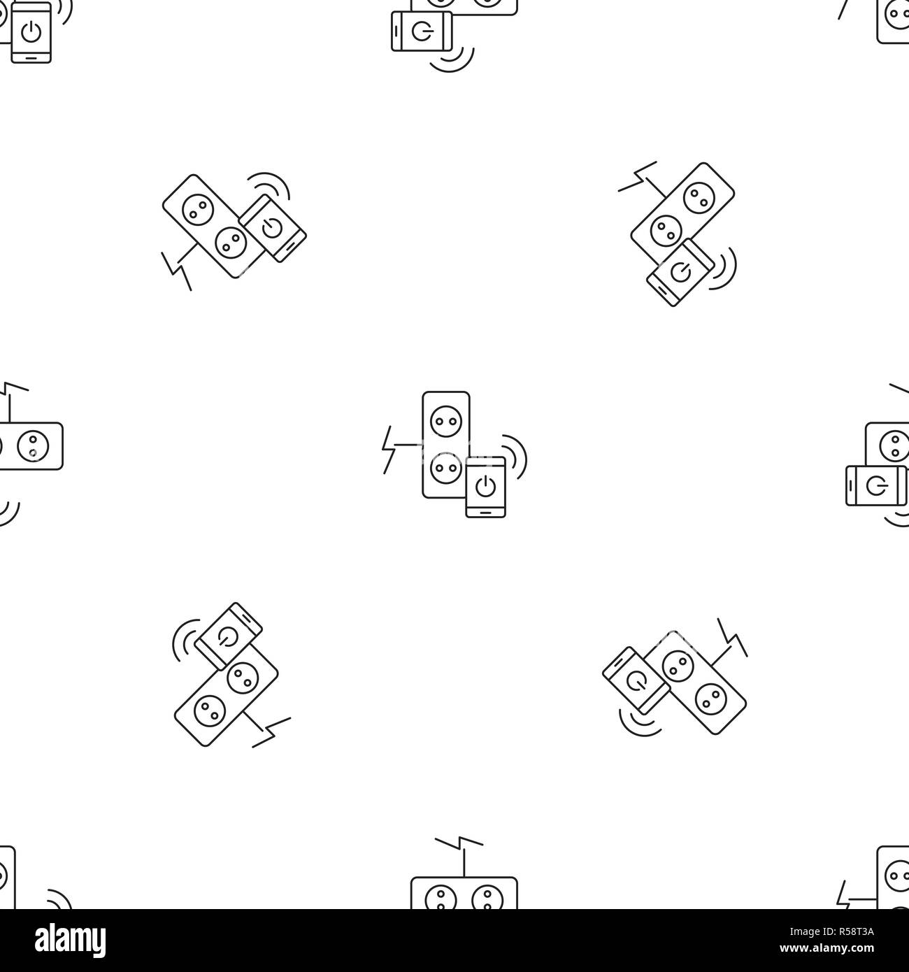 Smart control electricity pattern seamless vector repeat geometric for any web design Stock Vector