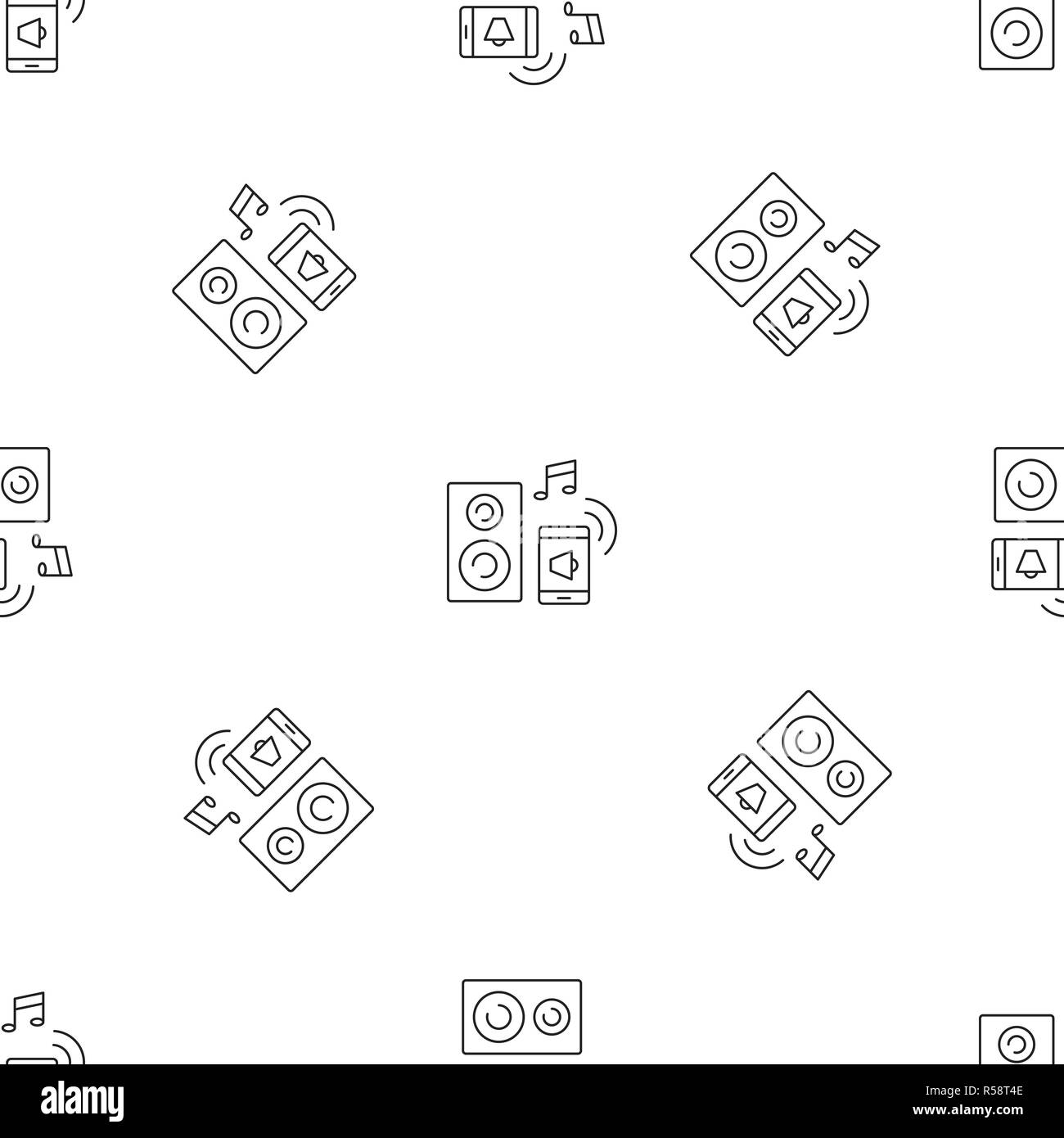 Smart sound control pattern seamless vector repeat geometric for any web design Stock Vector