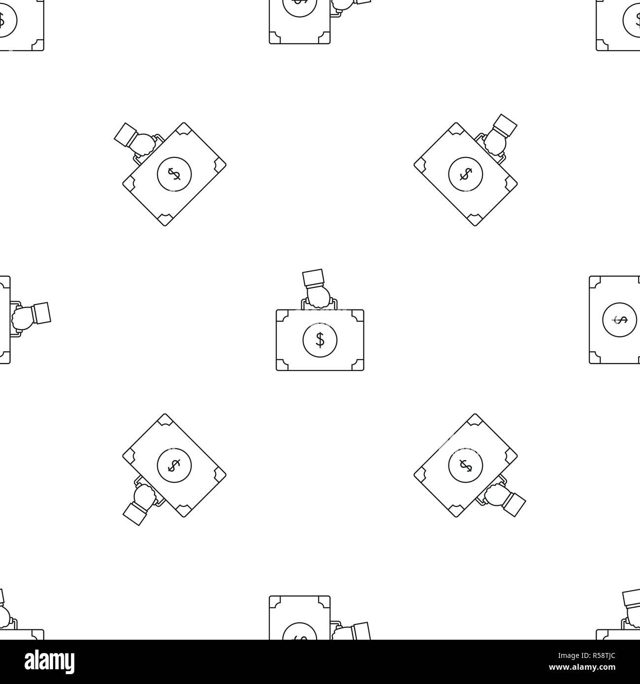 Corruption money suitcase pattern seamless vector repeat geometric for any web design Stock Vector