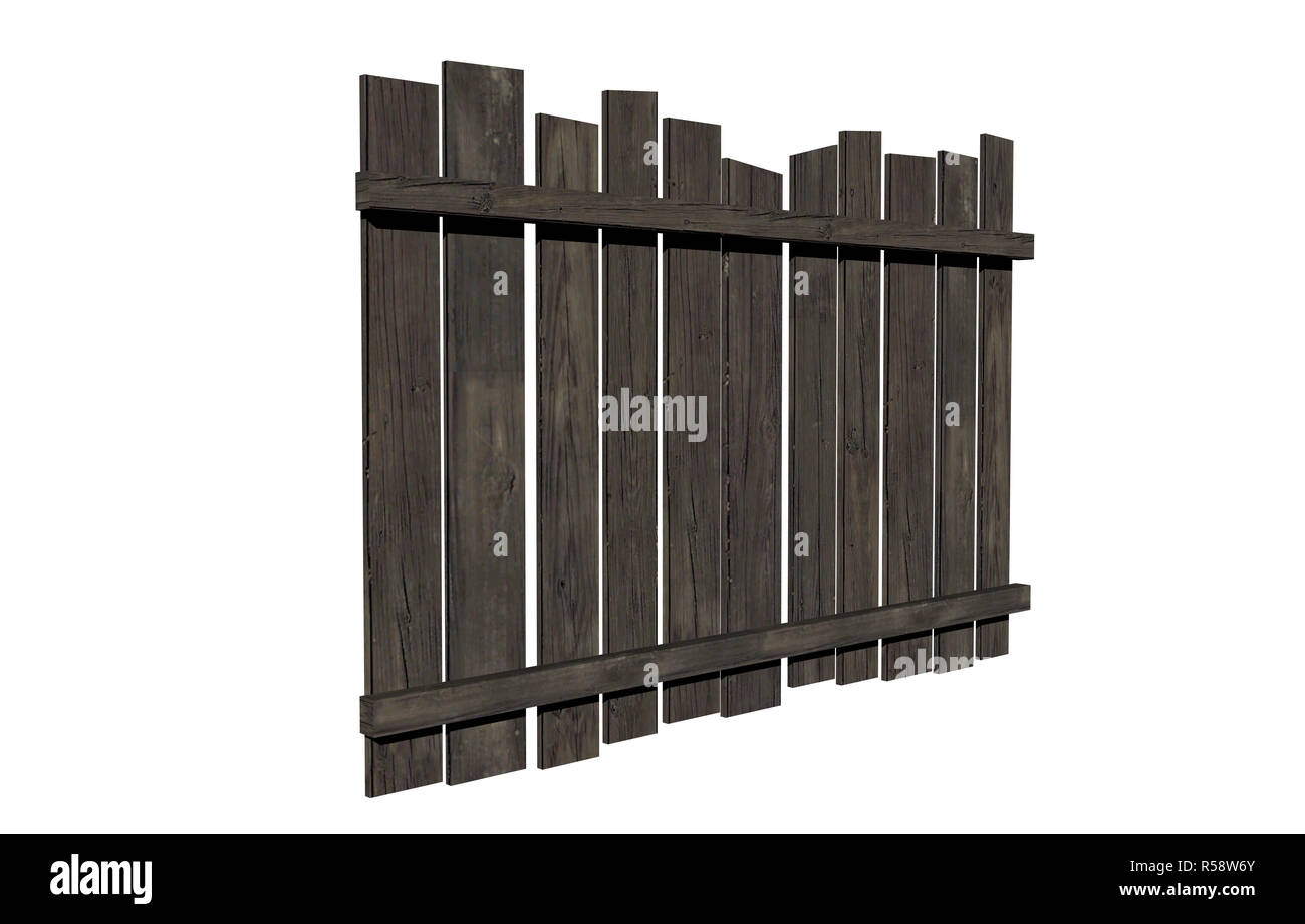 old picket fence isolated Stock Photo - Alamy