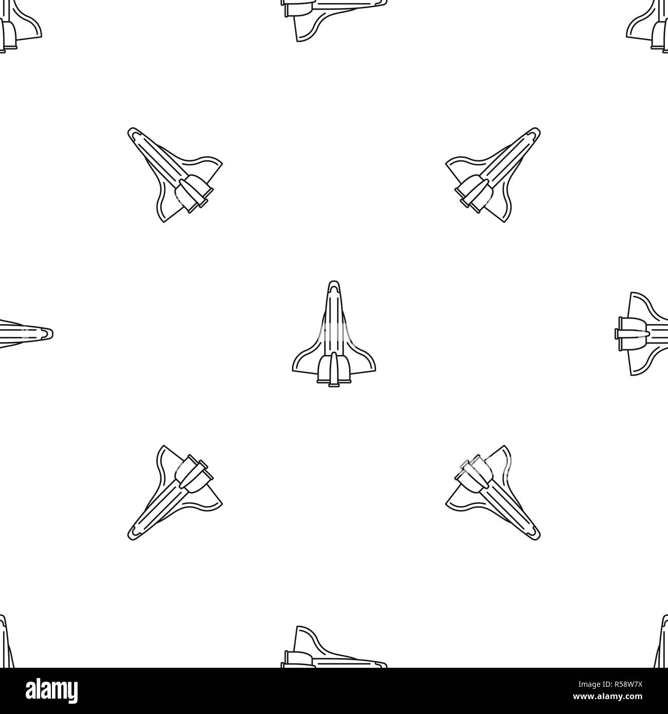 Spaceship pattern seamless vector repeat geometric for any web design Stock Vector