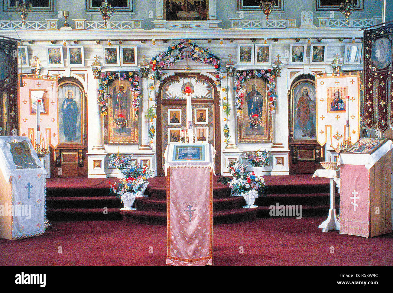 Interior Of Russian Orthodox Church In A Small Alaska Town