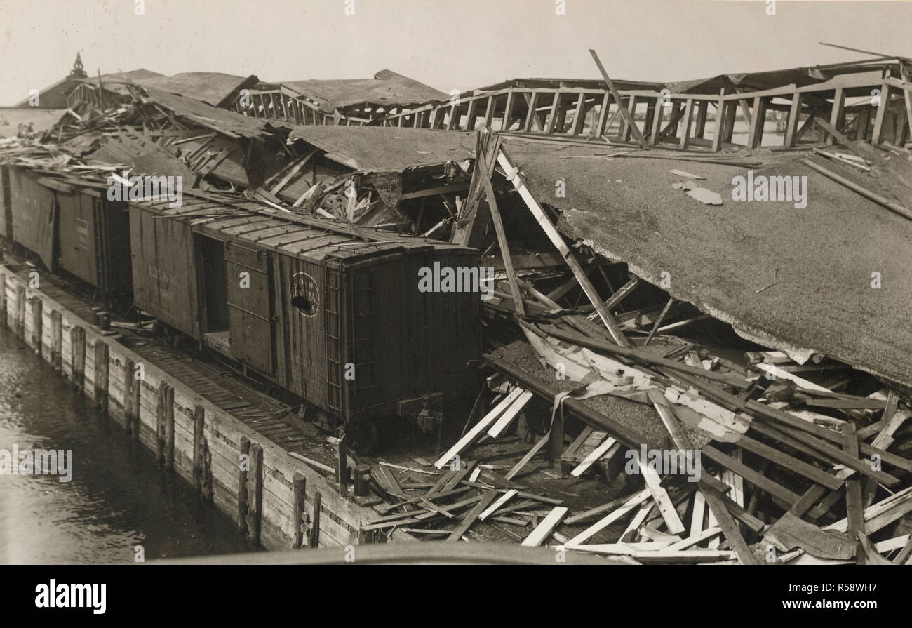 Destruction by Enemy in U.S. View of the debris of the Lehigh Valley