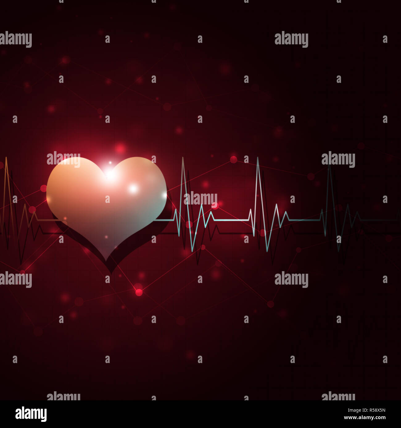 heart pulsating rhythm graph abstract medical background Stock Photo ...