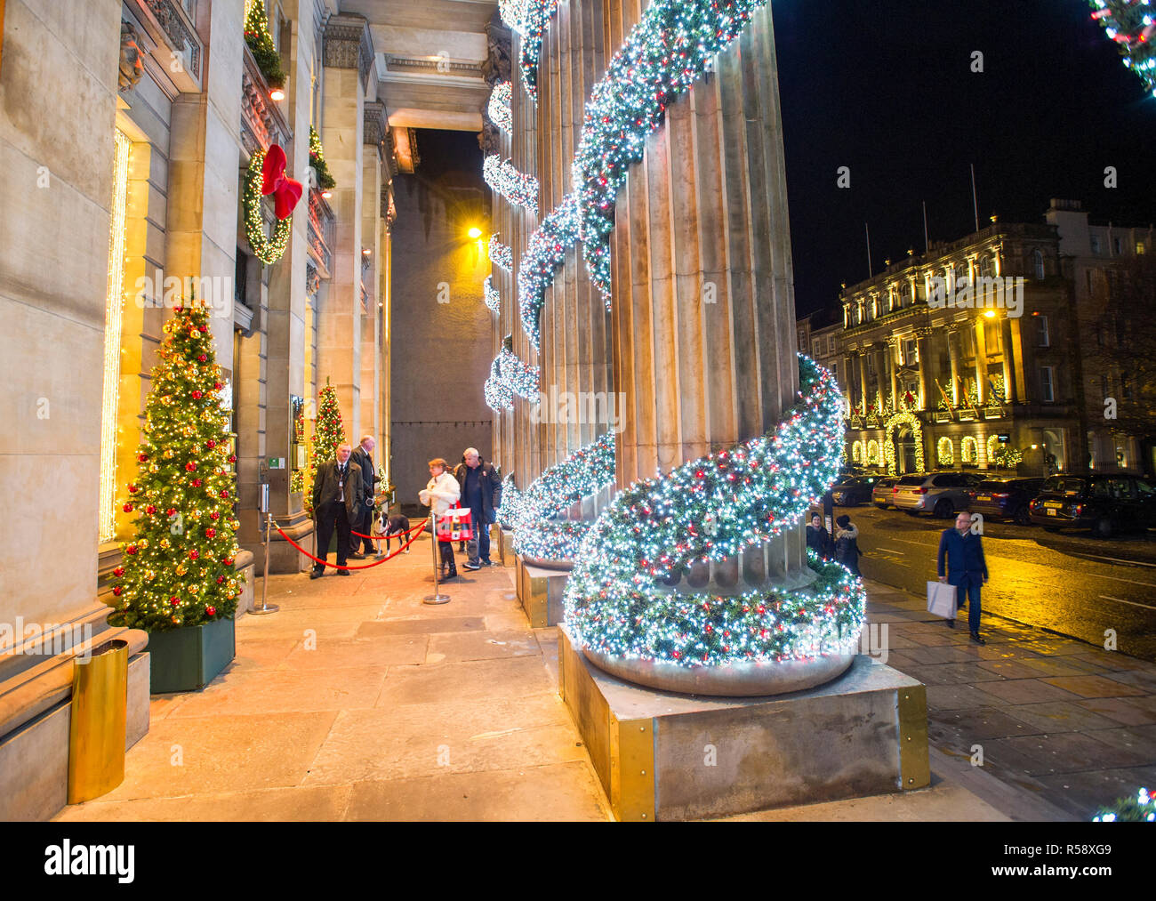 The Dome in Street, Edinburgh decorated for Christmas Stock