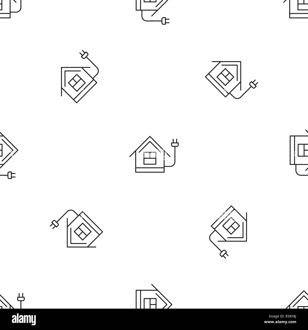 Energy save home pattern seamless vector repeat geometric for any web design Stock Vector