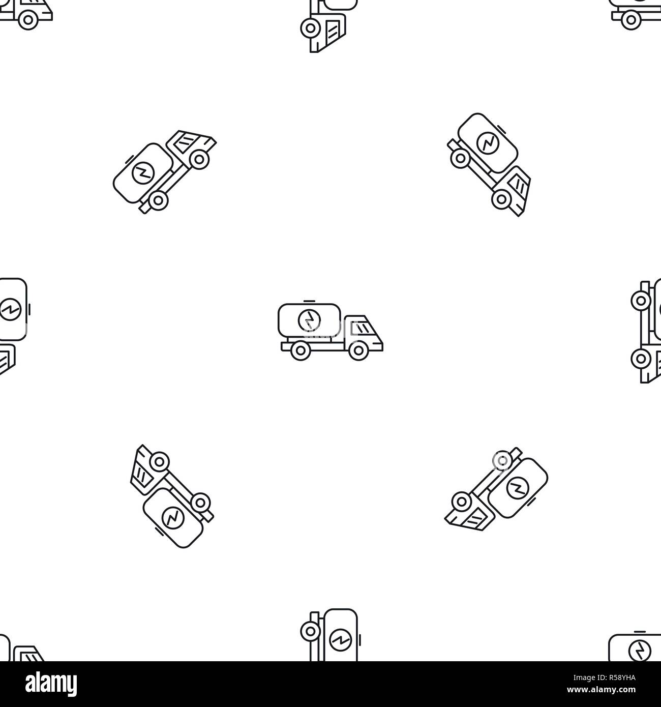 Eco energy truck pattern seamless vector repeat geometric for any web design Stock Vector