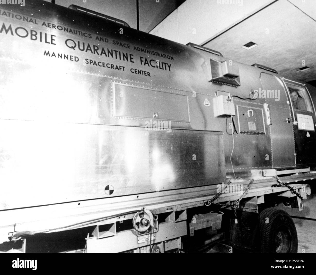Mobile Quarantine Facility (MQF) which served as their home until they reached the NASA Manned Spacecraft Center (MSC) Lunar Receiving Laboratory in Houston, Texas. Stock Photo