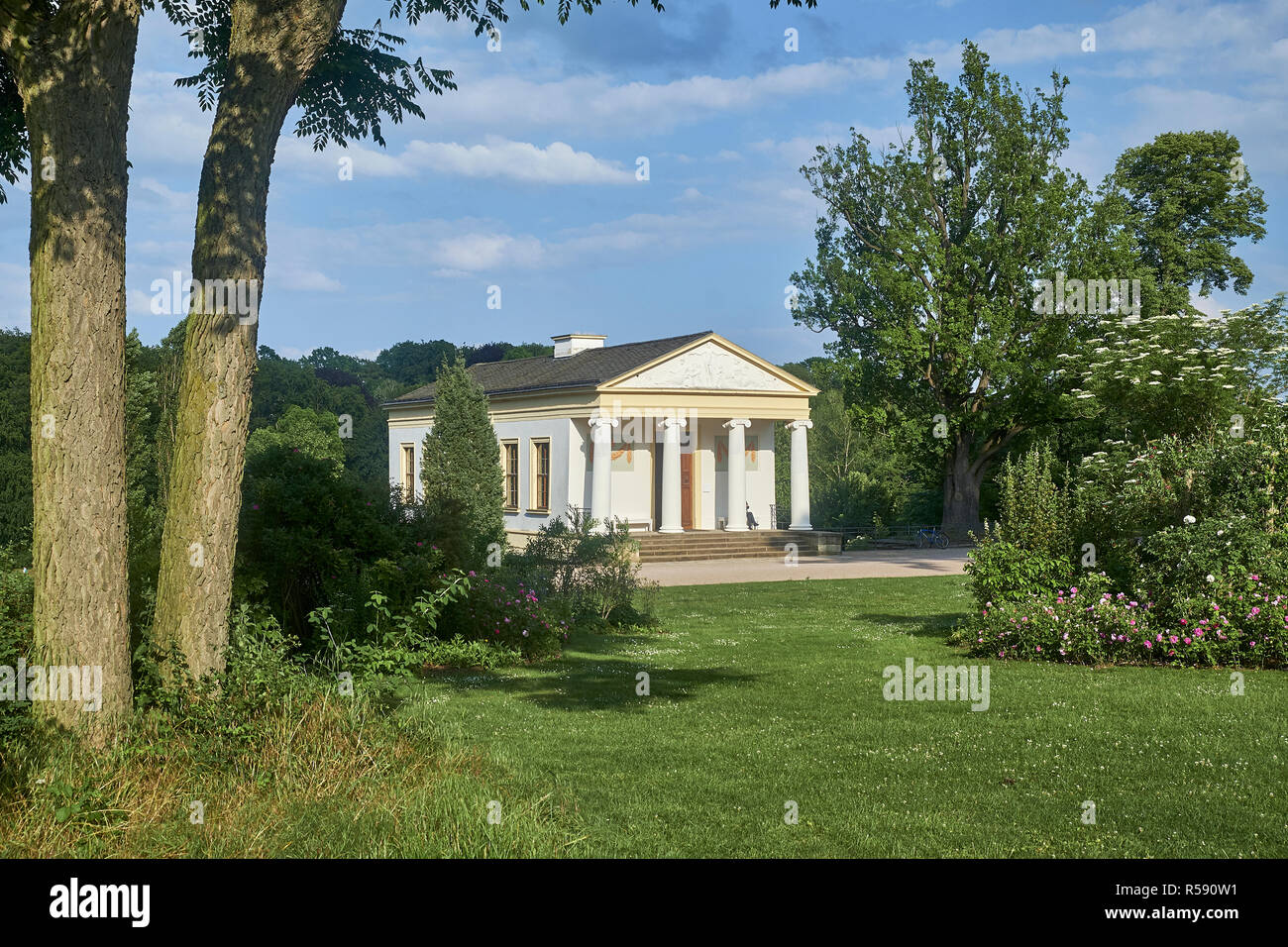 Roman house in the park at the Ilm, Weimar, Thuringia, Germany Stock Photo