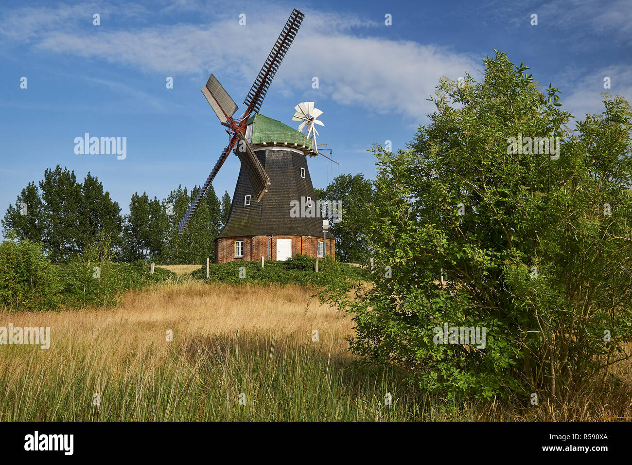 Windmill Stove, Nordwestmecklenburg district, Mecklenburg-Vorpommern, Germany Stock Photo