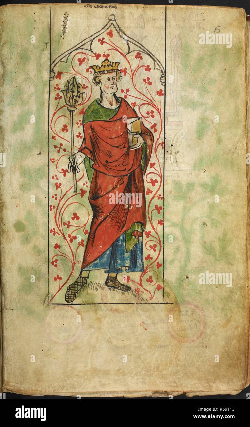 'Sanctus Edwardus', Edward the Confessor, standing with a sceptre and a