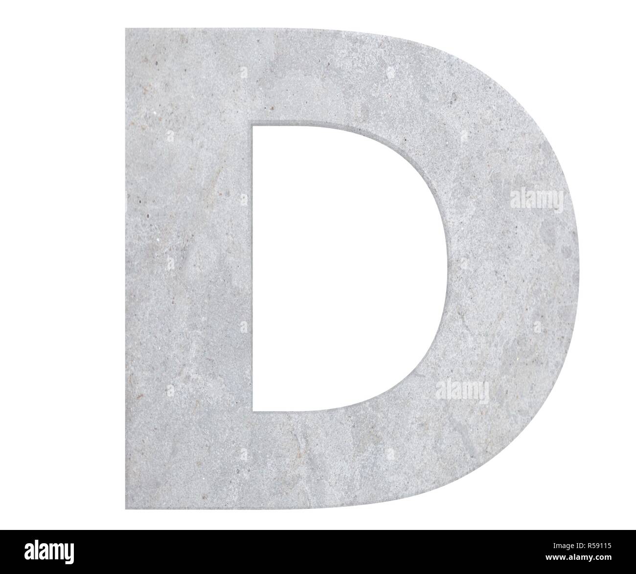 Concrete Capital Letter - D isolated on white background . 3D render ...