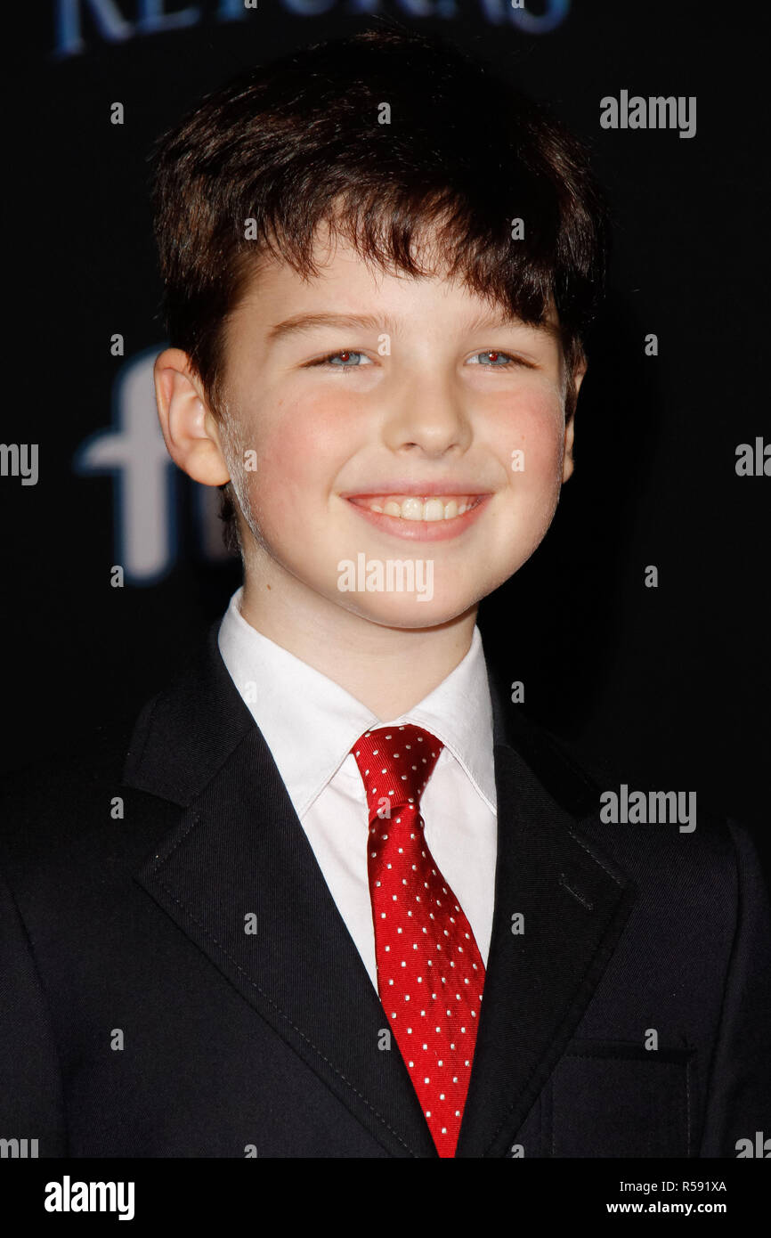 Hollywood, California, USA. 29th November, 2018. Iain Armitage at the World Premiere of Disney's 'Mary Poppins Returns' held at the Dolby Theatre in Hollywood, CA, November 29, 2018. Photo by Joseph Martinez / PictureLux Credit: PictureLux / The Hollywood Archive/Alamy Live News Stock Photo