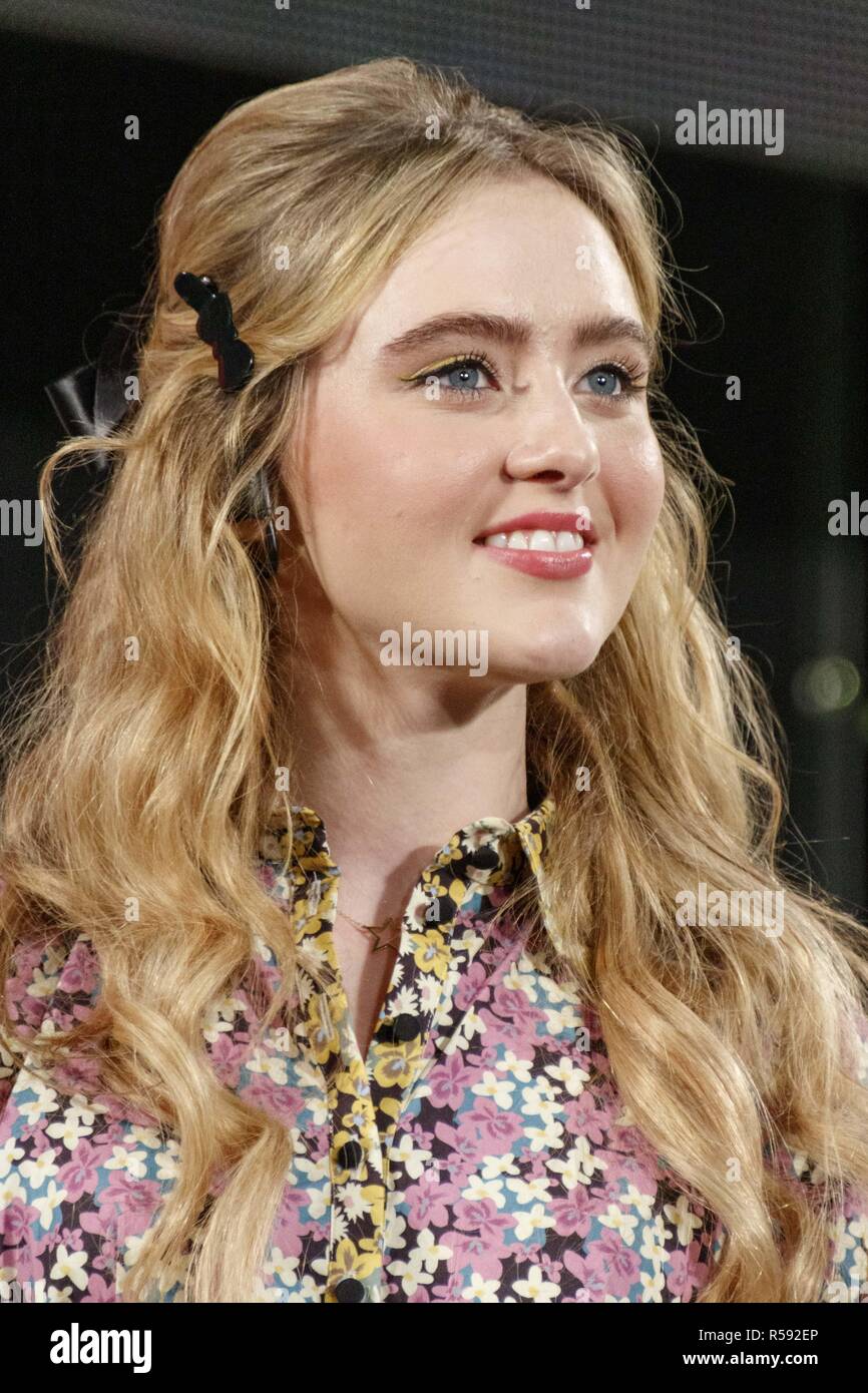 Chiba, Japan. 30th Nov, 2018. American actress Kathryn Newton attends a stage greeting for the movie Pokemon Detective Pikachu during the Tokyo Comic Con 2018 at Makuhari Messe International Exhibition Hall in Chiba. Organizers expect approx. 50,000 visitors during the third annual edition of Tokyo Comic Con which is taking place from November 30 to December 2. Credit: Rodrigo Reyes Marin/ZUMA Wire/Alamy Live News Stock Photo