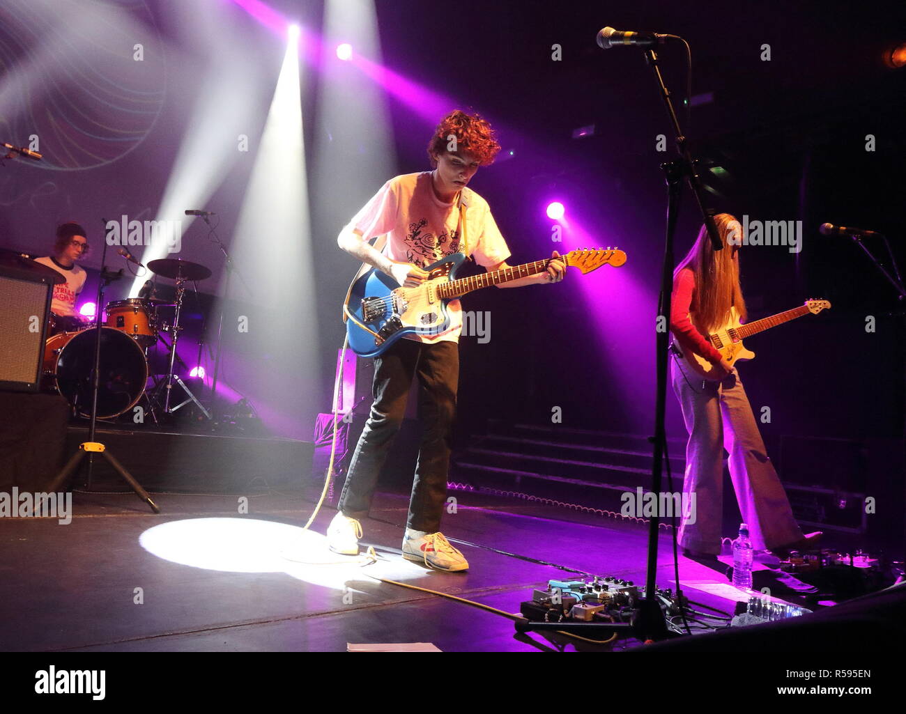 London, UK. 28th Nov, 2018. Canadian band Calpurnia, fronted by the TV's Stranger Things actor Finn Wolfhard are seen performing during a play a sell out gig at the Koko, Camden. Credit: Keith Mayhew/SOPA Images/ZUMA Wire/Alamy Live News Stock Photo