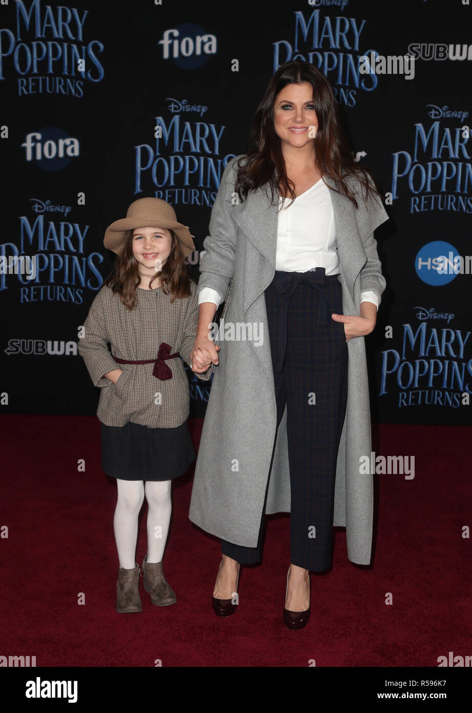 HOLLYWOOD, CA - NOVEMBER 29: Tiffani Thiessen, Harper Renn Smith, at the World Premiere of Disney’s Mary Poppins Returns at The Dolby Theater in Hollywood, California on November 29, 2018. Credit: Faye Sadou/MediaPunch Stock Photo
