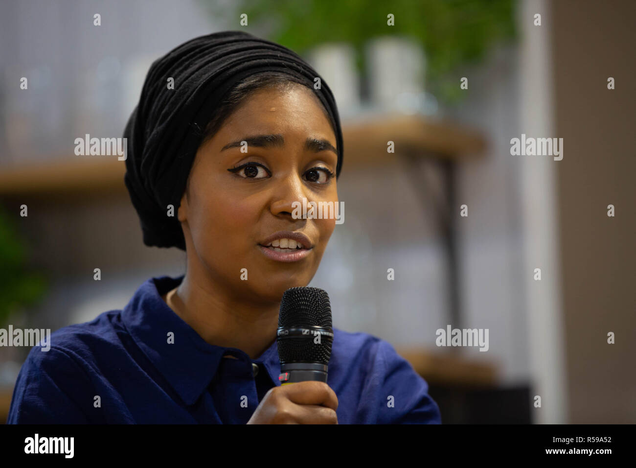 Birmingham, UK. 30th Nov, 2018. Nadiya Hussain on the BBC Good food stage talking about her family and recipes and christmas Credit: steven roe/Alamy Live News Stock Photo