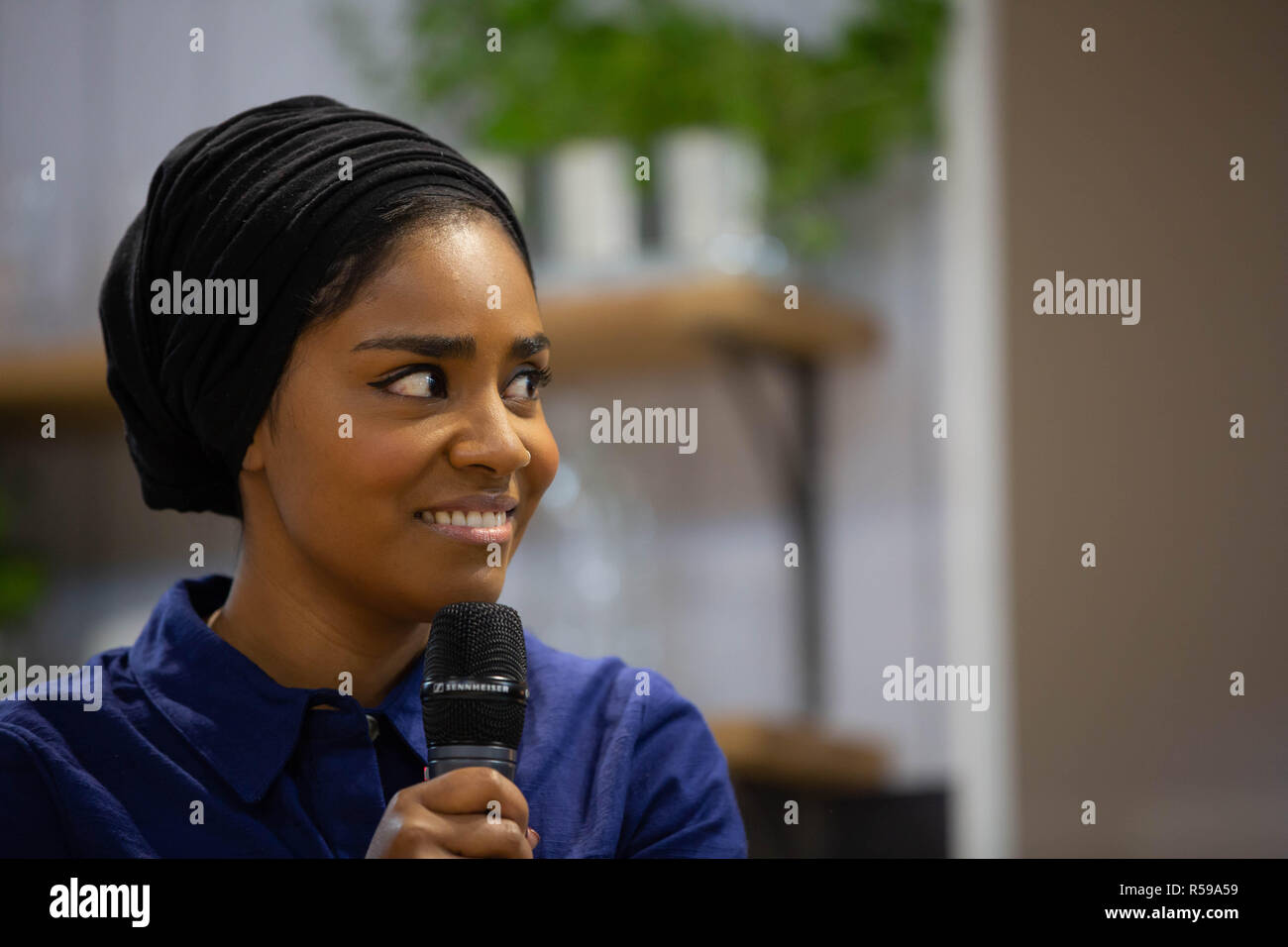 Birmingham, UK. 30th Nov, 2018. Nadiya Hussain on the BBC Good food stage talking about her family and recipes and christmas Credit: steven roe/Alamy Live News Stock Photo
