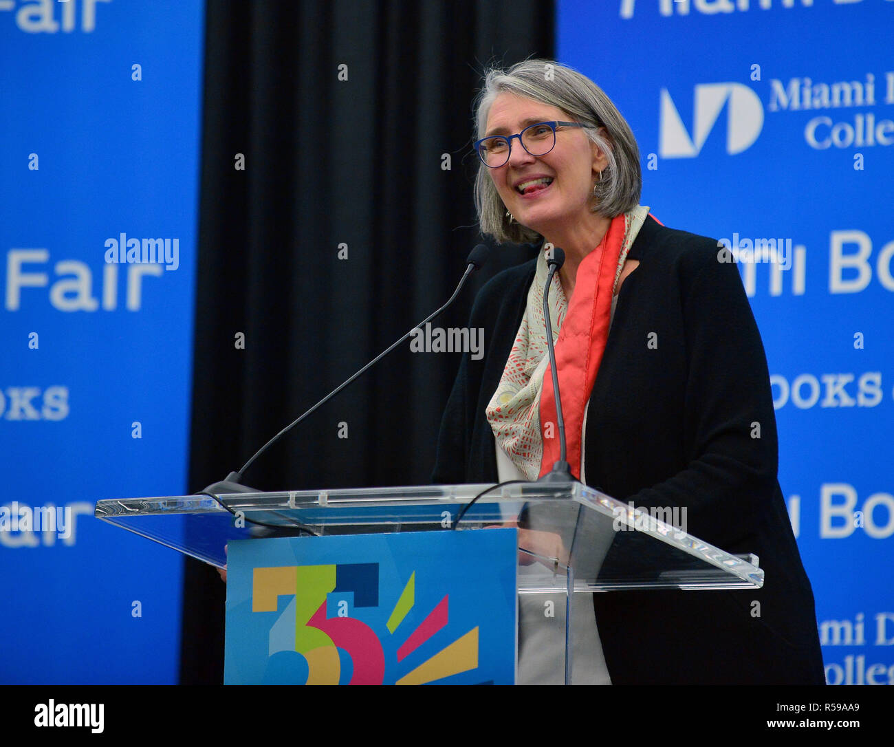 Miami fl usa 29th nov 2018 author louise penny speaking and sign
