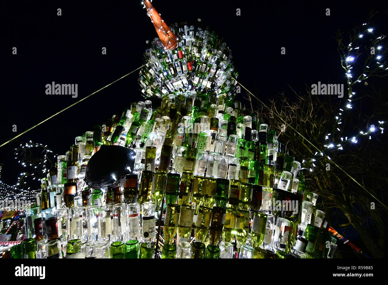 Priddy, North Somerset, UK. 30th Nov 2018. Priddy a village in North Somerset has decorated The