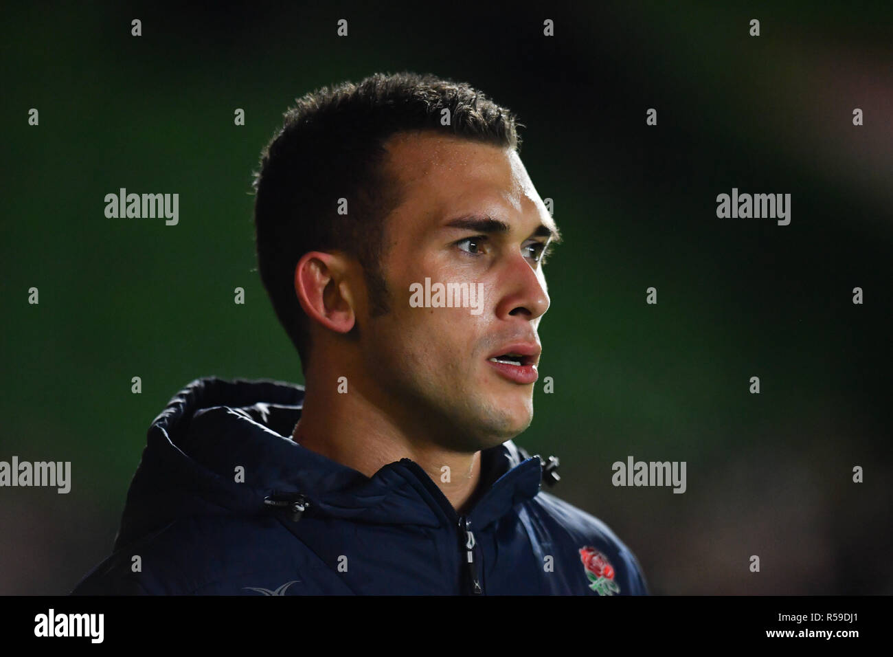 London, UK. 30th Nov, 2018. Assistant Referees:  Adam Leal during Gallagher Premiership match between Harlequins and Exeter Chiefs at Twickenham Stoop on Friday, 30 November 2018. LONDON ENGLAND. (Editorial use only, license required for commercial use. No use in betting, games or a single club/league/player publications.) Credit: Taka G Wu/Alamy News Credit: Taka Wu/Alamy Live News Stock Photo