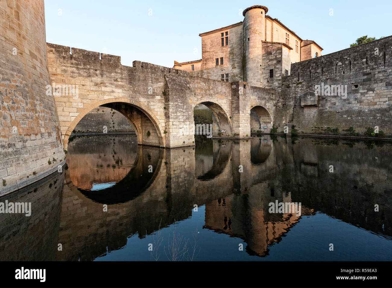 the historic fortress in aigues-mortes,southern france Stock Photo